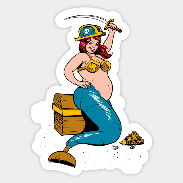 Pirate Mermaid Sticker by Victor Maristane